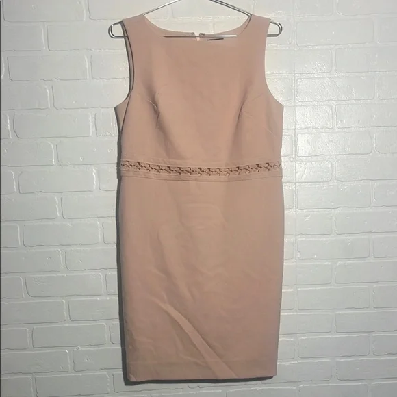 Ann Taylor Womens Dress Elegant Sleeveless Light Pink Sheath Dress Cocktail 8P - Picture 1 of 6